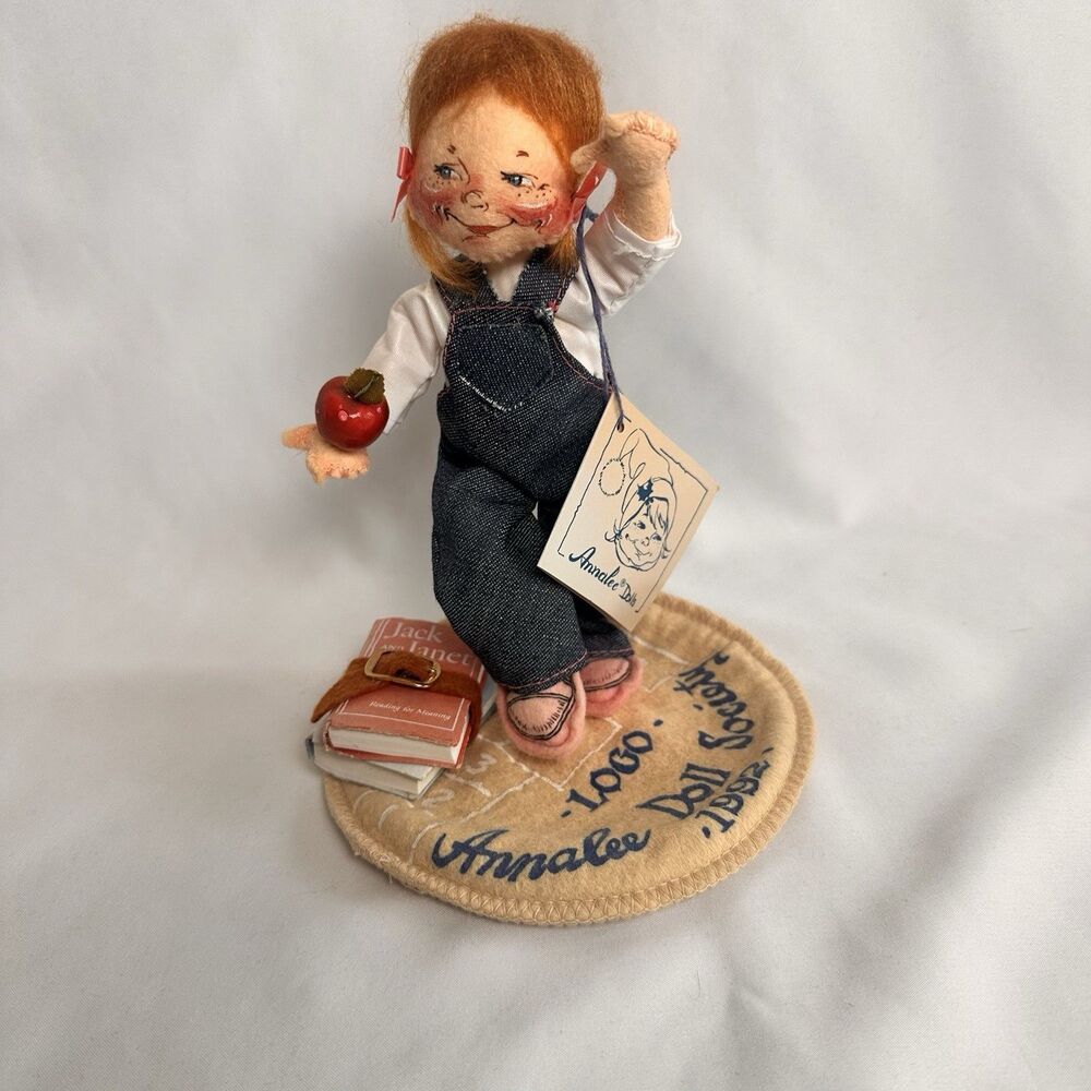 Annalee Doll Vintage Doll Society Back to School Logo Kid 1992
